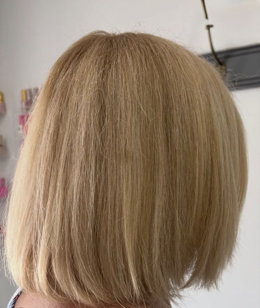 Sleek blonde bob