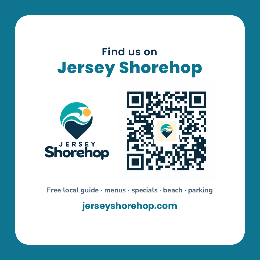 Find us on Jersey Shorehop. Scan the QR code or visit jerseyshorehop.com